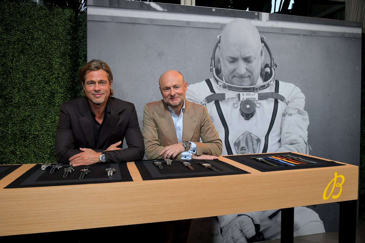 rudells's tweet photo. Brad Pitt attended the @Breitling Summit in LA this week to Launch the Avenger and Aviator 8 Mosquito. The Cinema Squad member was wearing the new Avenger Chronograph 45 with blue dial. #Breitling #BreitlingWatch #SquadOnAMission #BreitlingSummit #Avenger #BradPitt https://t.co/UvZUDvcGxa