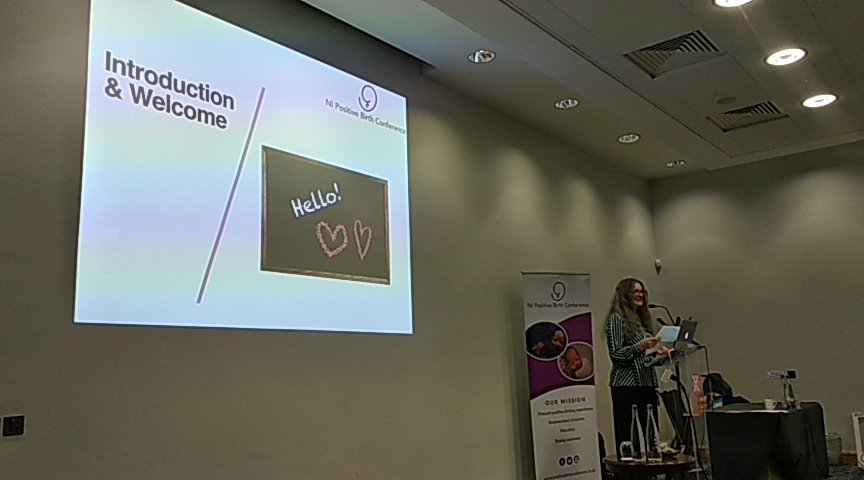 The wonderful <a href="/MotherworldlyUK/">Karen Hall</a> hosting <a href="/birth_ni/">NI Positive Birth Conference</a>! #positivebirthconference <a href="/BirthWiseNI/">BirthWise</a>