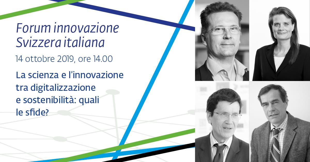 supsi_ch's tweet photo. La scienza e l’ #innovazione tra #digitalizzazione e #sostenibilità:quali le sfide?Le risposte il 14/10/19 al 1° panel del Forum innovazione Svizzera italiana #SSIF19 con @KnutBlind, Dominique Foray,Martina Hirayama @SBFI_ch e Giambattista Ravano #SUPSI ➡️https://t.co/rp5YSc3jF0 https://t.co/1JvOxGOtB2
