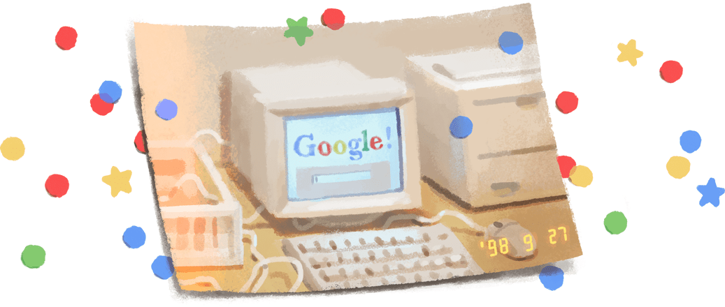 It's Google's birthday today! 🎂🎉  

21 years ago, two Stanford students, Sergey Brin &amp; Larry Page, published a paper about launching a prototype of a “large-scale search engine” 😀

Do you know why it's called Google? Find out in today's #GoogleDoodle → google.com/doodles/google…