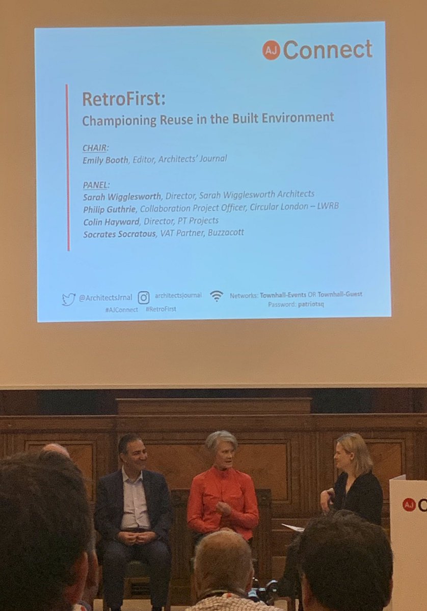 ArchitectsJrnal's tweet photo. “Buildings are a waste in transit - it’s one stage in the journey of becoming landfill.” Sarah Wigglesworth @sw_architects on why we need to rethink building practices and take climate change seriously #AJConnect #RetroFirst https://t.co/ied7BdQ7FW
