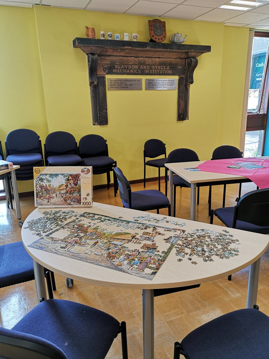 gateslibraries's tweet photo. Come along to #BlaydonLibrary for #worldsbiggestcoffeemorning, coffee, cake, chat and do some of our #jigsaw as well! From 10am to 12, today! @macmillancoffee @MacmillanNE https://t.co/bTcjcaWs4U