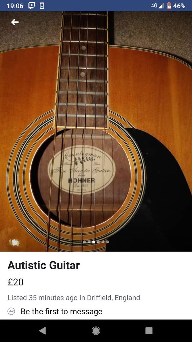 The first case of cross species autism infection....

It’s a little bit different from all the other guitars...