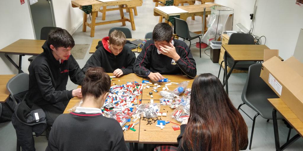 RosminiSchool's tweet photo. Prototype making using Lego kindly donated by the guys from @Learnit_Ireland, let's hope they will tidy up after themselves. @DCUAccess @ButlerDee @dcu_ioe @hea_irl @EngineerIreland #dculeis #engineering #LEGO https://t.co/kbuj7ZHbhx