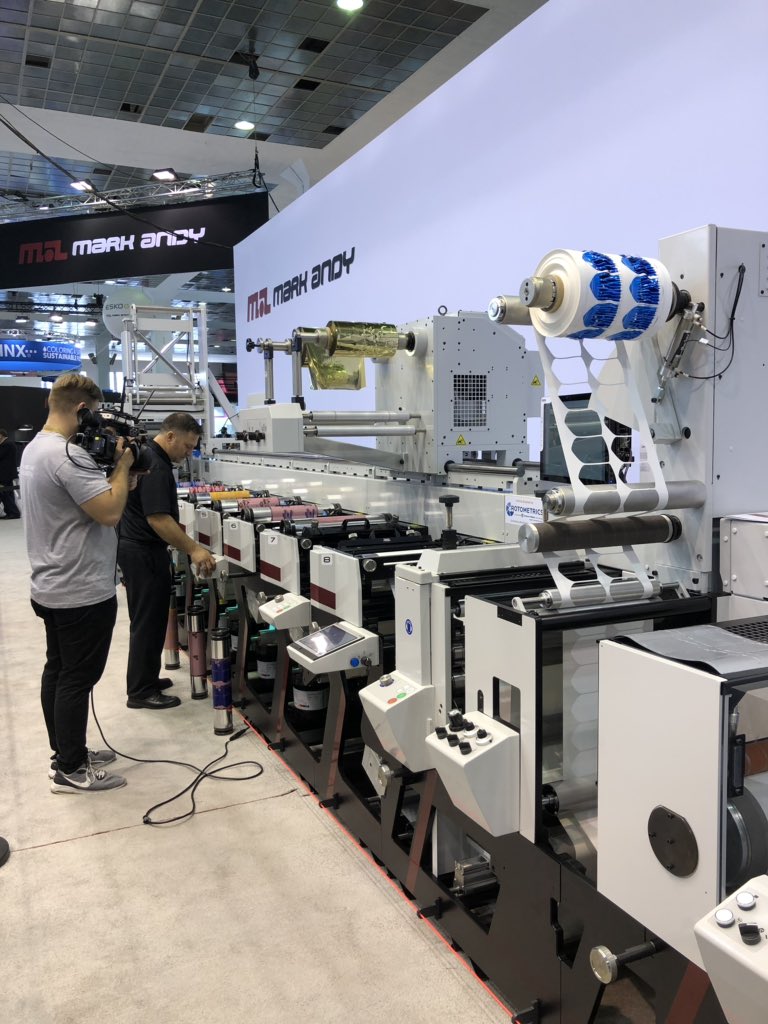 Checking out the Mark Andy demo right now. #labelexpo