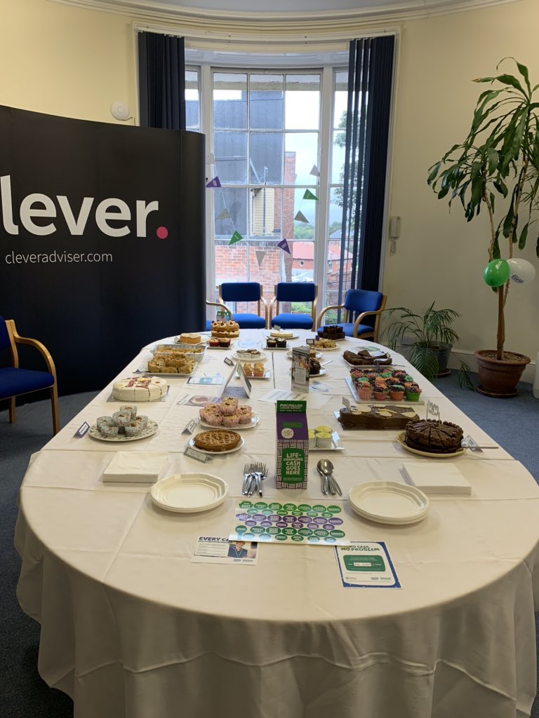 <a href="/CleverAdviser/">Clever</a> is all set up and ready for our <a href="/macmillancancer/">Macmillan Cancer Support</a> #CoffeeMorning #macmillancoffeemorning #macmillancancersupport