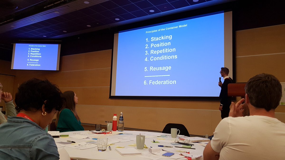 2pk_koen's tweet photo. Part 3 of our #euroia19 workshop:
Adapting places, reuseage and federation of containers as final principles
#containermodel https://t.co/zXwjRKFqAm https://t.co/ZzSUaeQbmC