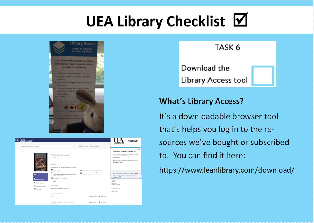 UEALibrary's tweet image. Using the Library - Task 5 and Task 6.  #UEALibraryChecklist #LibraryMascots #RequestReadReturn