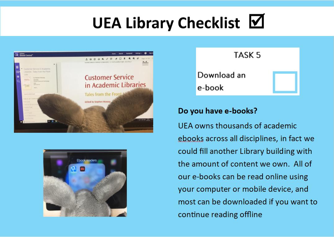 UEALibrary's tweet image. Using the Library - Task 5 and Task 6.  #UEALibraryChecklist #LibraryMascots #RequestReadReturn