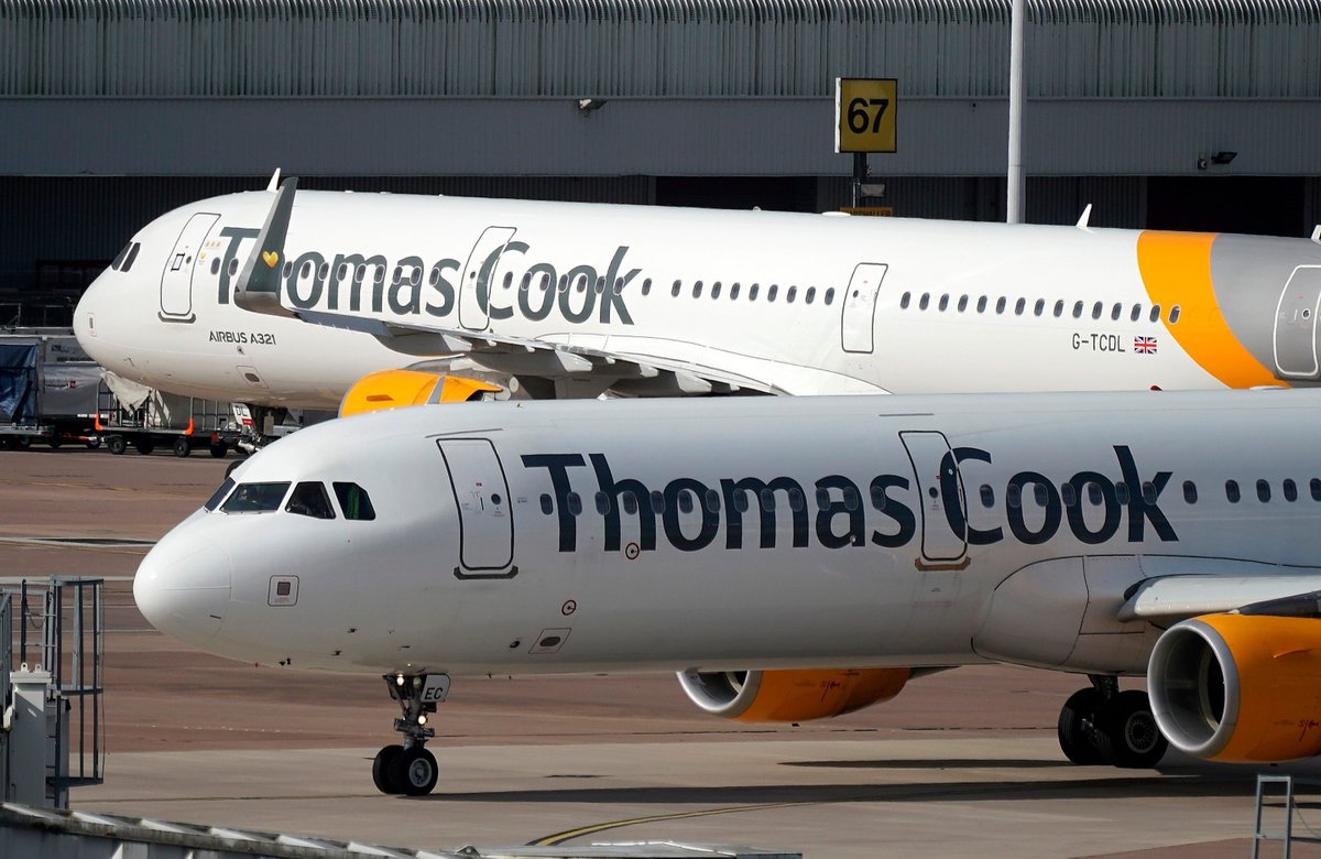 Airworldin's tweet photo. The world's oldest travel firm #ThomasCook collapsed on Monday, stranding hundreds of thousands of holidaymakers around the globe and sparking the largest peacetime repatriation effort in #British history. https://t.co/qwN9c8fDou https://t.co/nYHlpwop5O