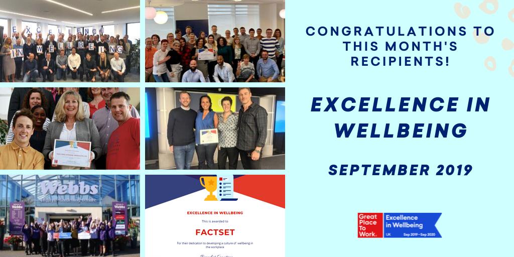 GPTW_UK's tweet photo. We’re delighted to recognise #CiscoUK, #FactSet, #RedHat, #TePe, #Webbs and #Avantia as this month's recipients of our #ExcellenceInWellbeing recognition! https://t.co/kEPSSqPu6S https://t.co/O55UB4T1ap