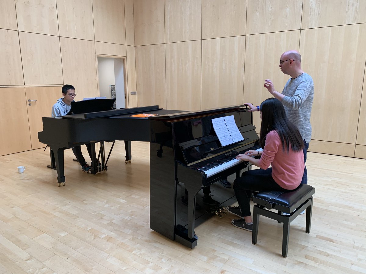FettesMusic's tweet photo. It's Field Day, which gives some of our senior musicians chance to get stuck into some serious rehearsals for the Autumn Concert. Here are Larry W and Risako T having some coaching with Mr D on some Shostakovich. https://t.co/ahgJuBB2vi