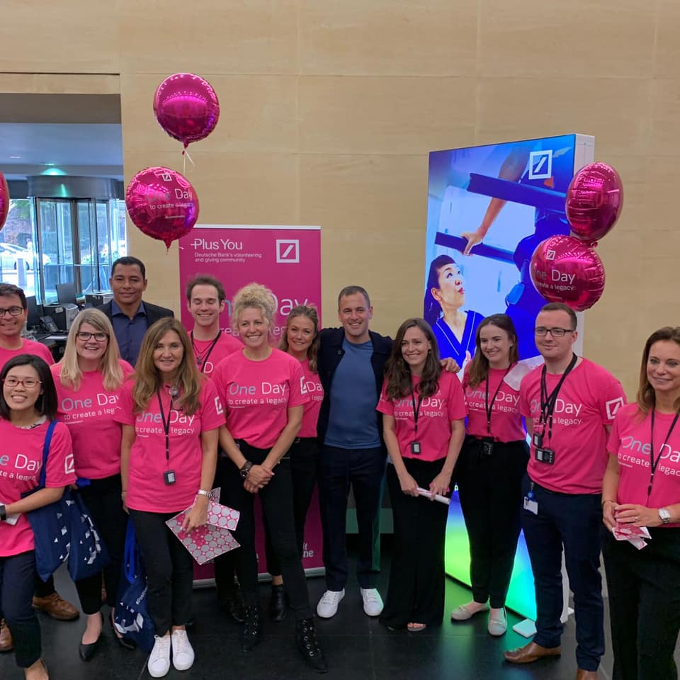 CureLeukaemia's tweet photo. #FundraiserFriday 1) First of all a big thank you to all the staff at @DeutscheBank , our special guests, and all the volunteers who helped with #DBOneDay yesterday. It was a fantastic day of fundraising for ourselves & @RaysofSunshine and we are so appreciative to all involved https://t.co/zNIxoO7sMQ
