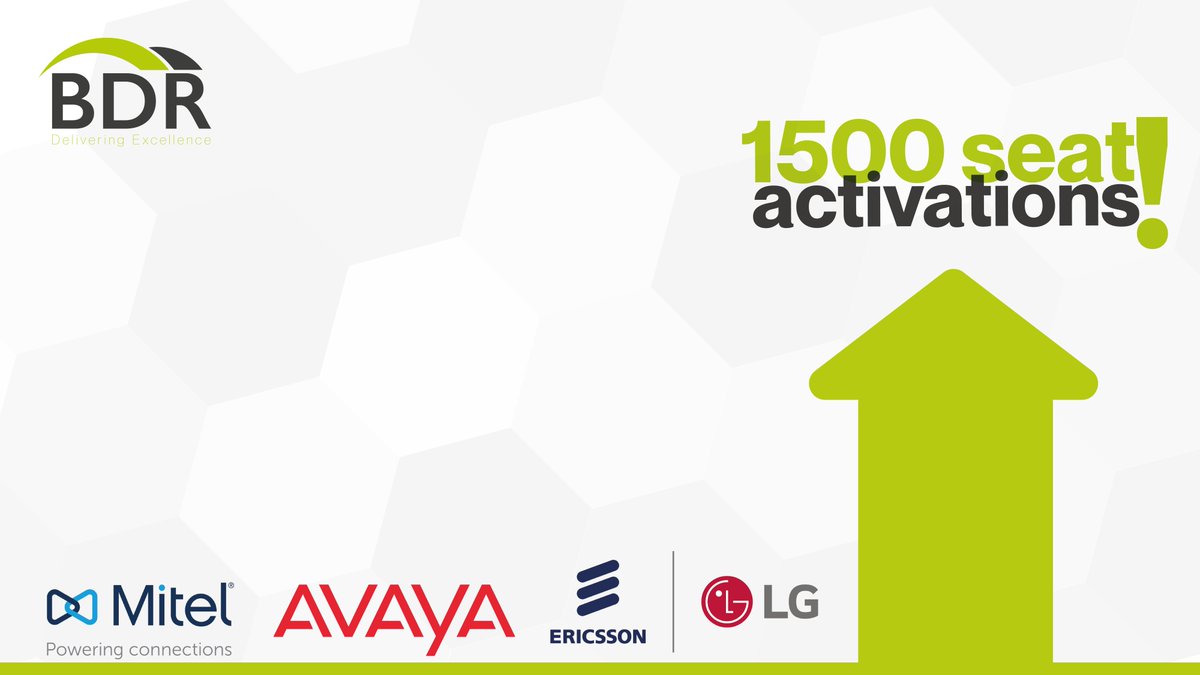bdrgroup's tweet photo. BDR hit a record group of seat activations across our platforms - great teamwork by all!  ⬆️😊👍🏻

#bdrgroup #telecoms #grouprecord #1500seatactivations #happyfriday #teamwork #business #mitel #avaya #ericssonlg https://t.co/xU8Bd9LHBp