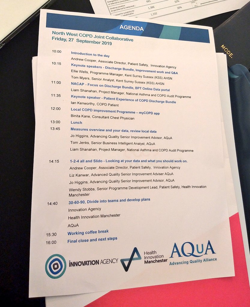 GMEC_PSC's tweet photo. We're getting underway with today's #COPDNorthWest joint collaborative event with @HealthInnovMcr @innovationnwc where we'll be discussing #COPD discharge bundle and improving #respiratory care https://t.co/O0iM14NxOH