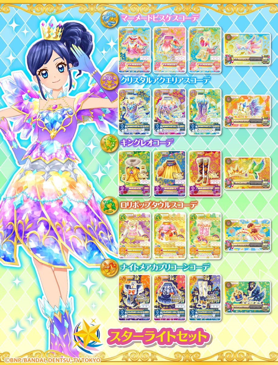 当たりキャンペーンの星座ドレスとアイカツカードセット-