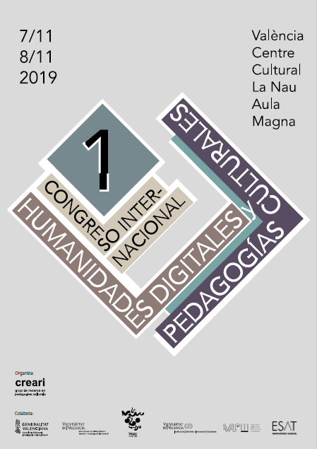CREARIcongreso's tweet photo. ¡Plazas limitadas! I Congreso #HumanidadesDigitales y Pedagogías Culturales, inaugura Rectora Magnífica @mavi_mestre ponencia inagural Dra.Juana Sancho Gil, plenaria @abaraibar_griso clausura @airun72
 2 mesas comunicaciones y 4 de debate https://t.co/g3acH86Se4 #CongresoCreari19 https://t.co/cYpxc4UddL