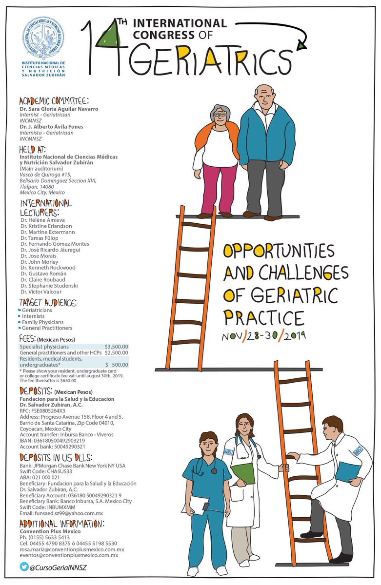 INCMNSZ_Geria's tweet photo. Are you in the @EuGMS2019 ? Maybe this congress could be of your interest! 😀 
"Opportunities and challenges of geriatric practice". November 28-30.  Spread the word! 
For more information: https://t.co/sU4F8PdvXE

https://t.co/w6bEjArnCs https://t.co/szZJbTaId3
