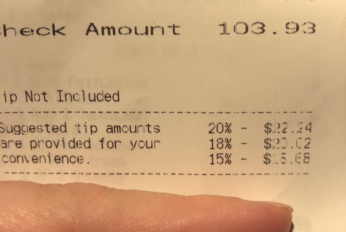 MegMaletto's tweet photo. Went out for dinner last night.  Caught some #jackedupmath on the receipt.  Is there a convenience fee for the tips? Feel free to see if your students can catch it too.  #iteachmath #MTBoS #not20percent https://t.co/ZSYOCi7A4n