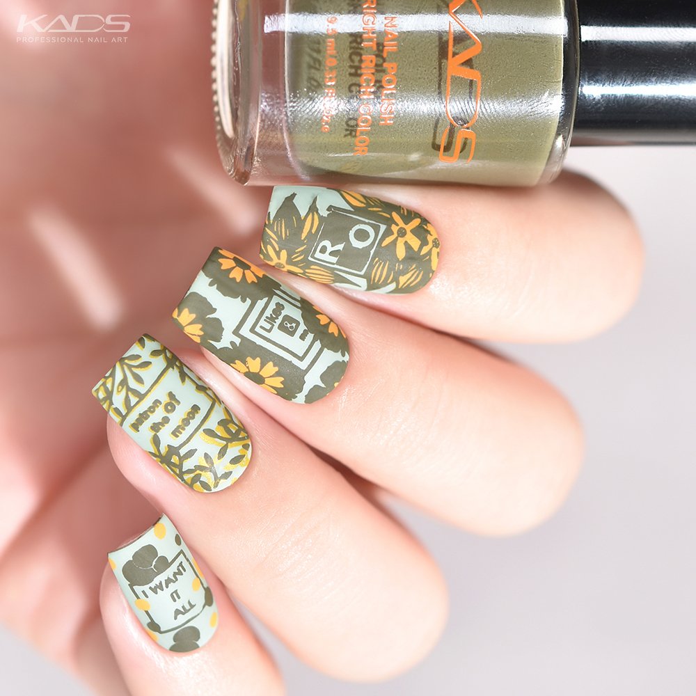Kadsnailart's tweet photo. Nail design using KADS stamping plate MIN 025 from AliExpress store(link in bio). #nails #kads #kadsnailart #nailart #nailfashion #nailwork #naildesigns #nailplates #kadsmin #kadsmin025 #nailpolish #nailartaddict #leafnails #greennails #cutenails #mattnails #flowernails https://t.co/j1YEPxij61