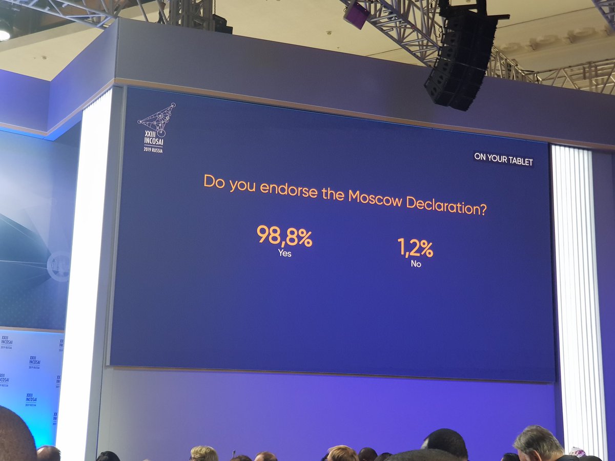 Wholehearted support to the Moscow Declaration #incosai2019