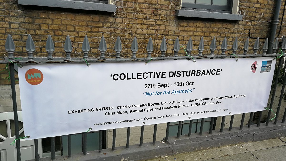 GordonMargate's tweet photo. The sign is up! Come to #CollectiveDisturbance curated by #RuthFox open today 11-5 and PV tonight 8-10:30
@MargateFestival @TCMargate #MargateFestival #TurnerContemporary #TurnerPrize #MargateNOW https://t.co/2iFWd0lAgk