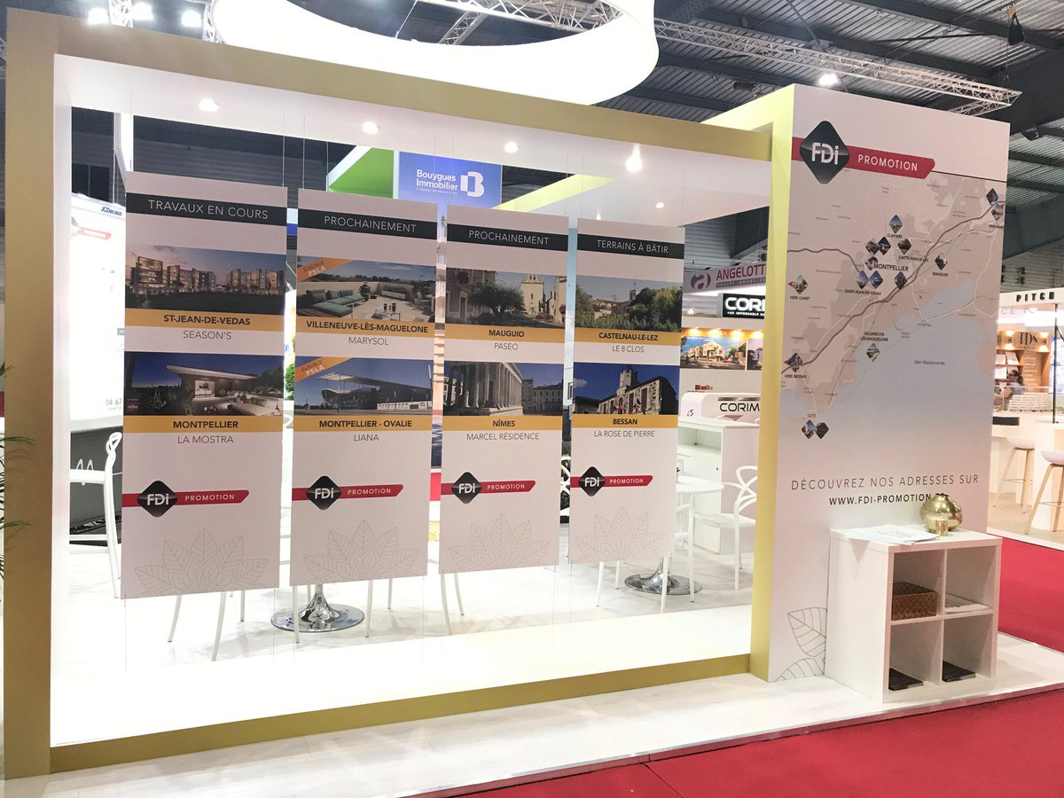 FDI_Groupe's tweet photo. En direct de l'inauguration du #salondelimmobilier au Parc des Expos de #Montpellier. #FDI_PROMOTION présente ses nouveaux programmes à @fpi_om @chantal_marion #MaxLevita avec @DGuerin_FDI https://t.co/o27iVBXdqA