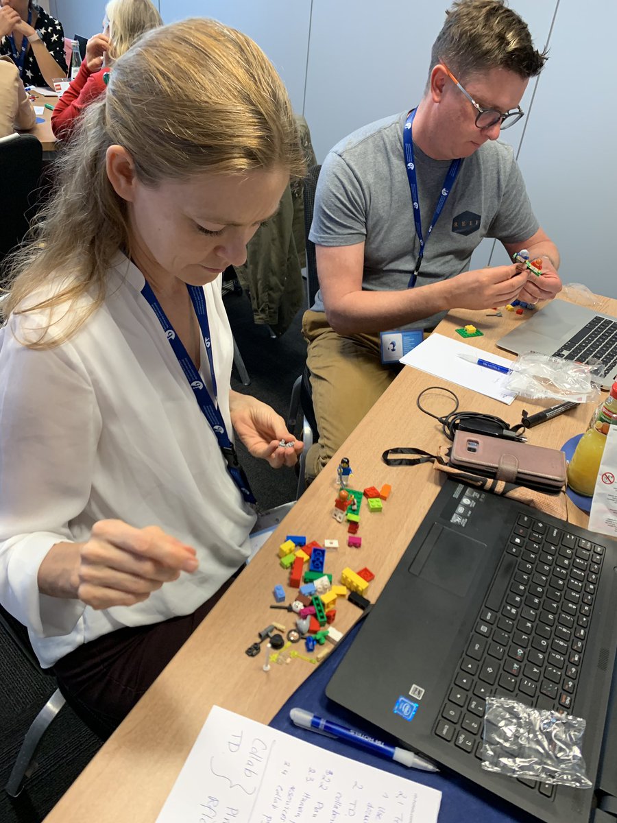 Karen_DK's tweet photo. Using play to engage adult learners. The @ibpyp #FrankfurtPYPC participants are using @LEGO_Education Build to Express kits to visually represent the @iborganization PS&amp;P framework. So fun!! https://t.co/vhJh7GwHel