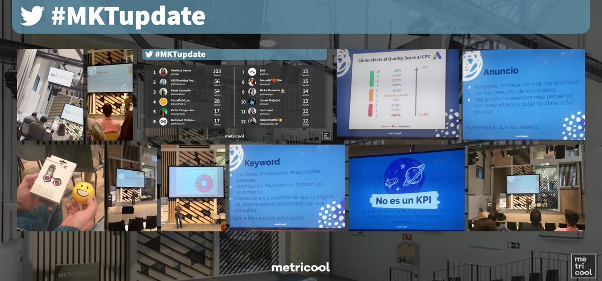 Metricool_es's tweet photo. La ponencia de nuestro compañero @SergioNietoGuti 📸 acaparan varias de las imágenes con más éxito hasta ahora en #MKTUpdate

Además, hay quien presume de #MetriEmoji entre el público 😜✌️ https://t.co/r0womCC8A7