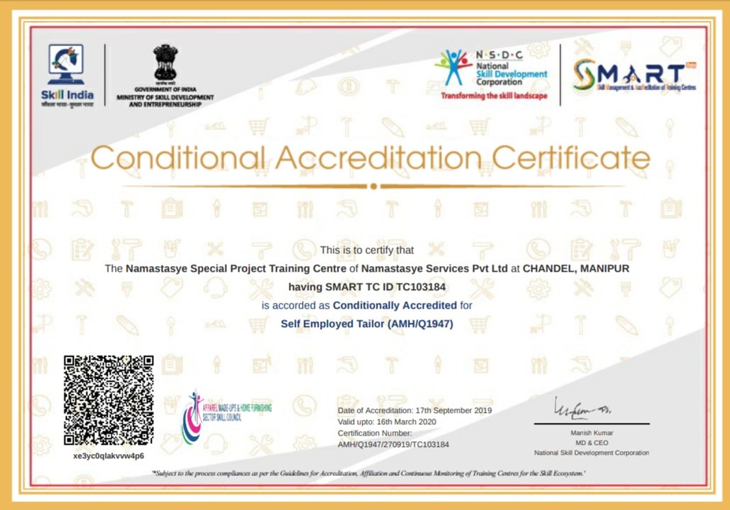 KeirenVertexEnt's tweet photo. The NAMASTASYE SPECIAL PROJECT Training Centre of Namastasye Pvt. Ltd at 18th Assam Rifles Campus,Chandel Manipur is Accorded the Accreditation for Conducting the Courses of #FTCP #MAKEUP_ARTIST & #SET
Congratulation to our Team SkillingManipur for your hard Contribution&Effort https://t.co/QjHW3Gzg0i
