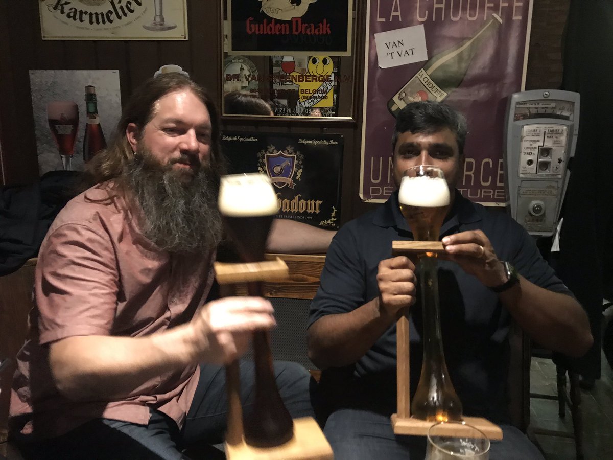 Came across these two guys yesterday evening. They kept on rambling about the best cms ever. So we decided to give them a beer. #SugBeLux <a href="/Sitecore/">Sitecore</a> <a href="/akshaysura13/">Akshay Sura @ Konabos</a> <a href="/LonghornTaco/">Jason Wilkerson</a> <a href="/TheReference/">The Reference</a> thanks guys, have a great EU tour! With <a href="/Gatagordo/">Gert Gullentops 🐱🐯🇧🇪</a> &amp; <a href="/koenheye/">Koen Heye</a> at dullegriet #Ghent