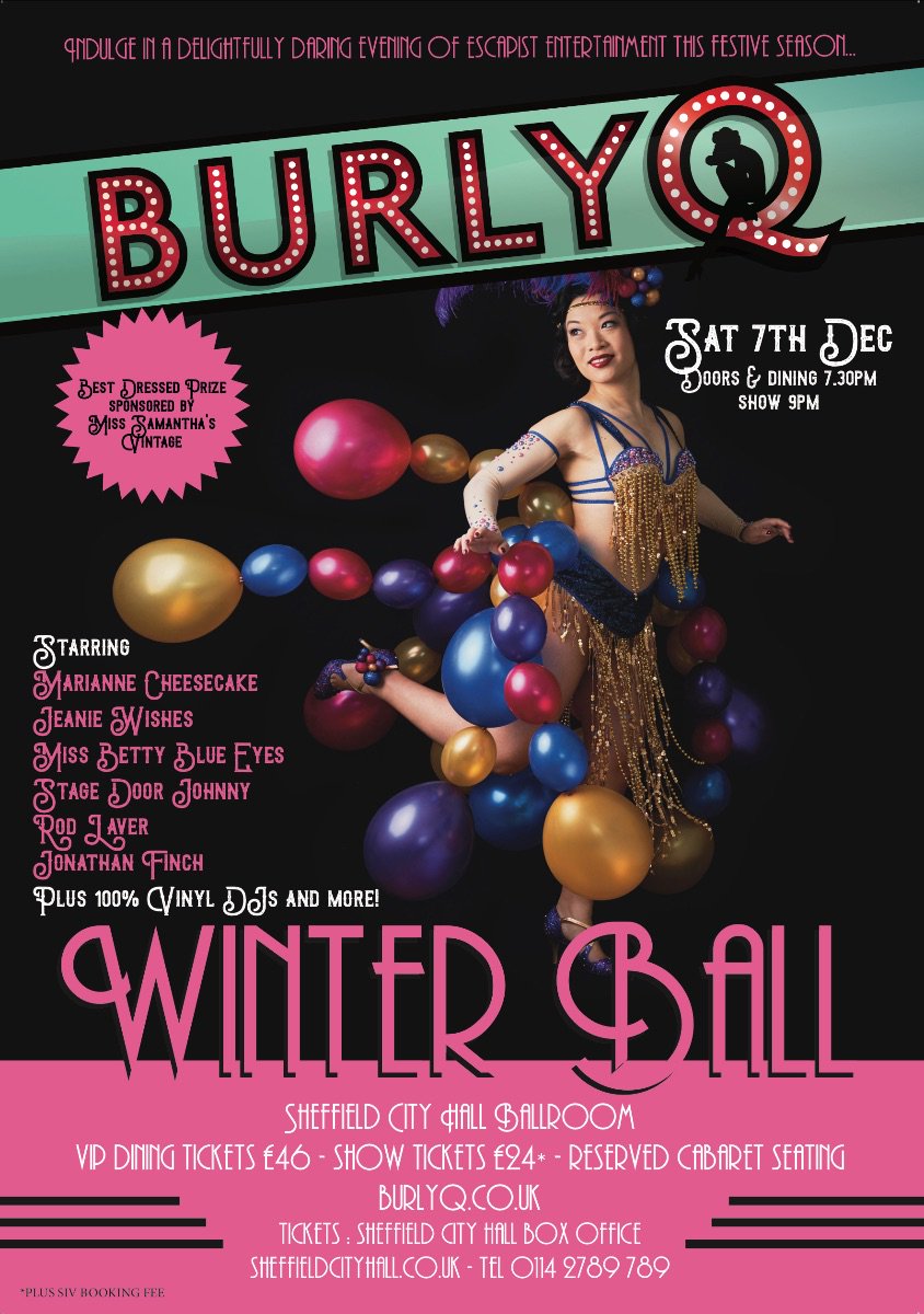 BurlyQSheffield's tweet photo. Who's Who in Burly Q? Meet Marianne Cheesecake - a slice of heaven in high heels, and star of the Burly Q Winter Ball, 7.12.19. 
Photographs by John-Paul Bichard and Phantom Orchid   - https://t.co/KxEdpf4PzO https://t.co/8t7lc7c4c1