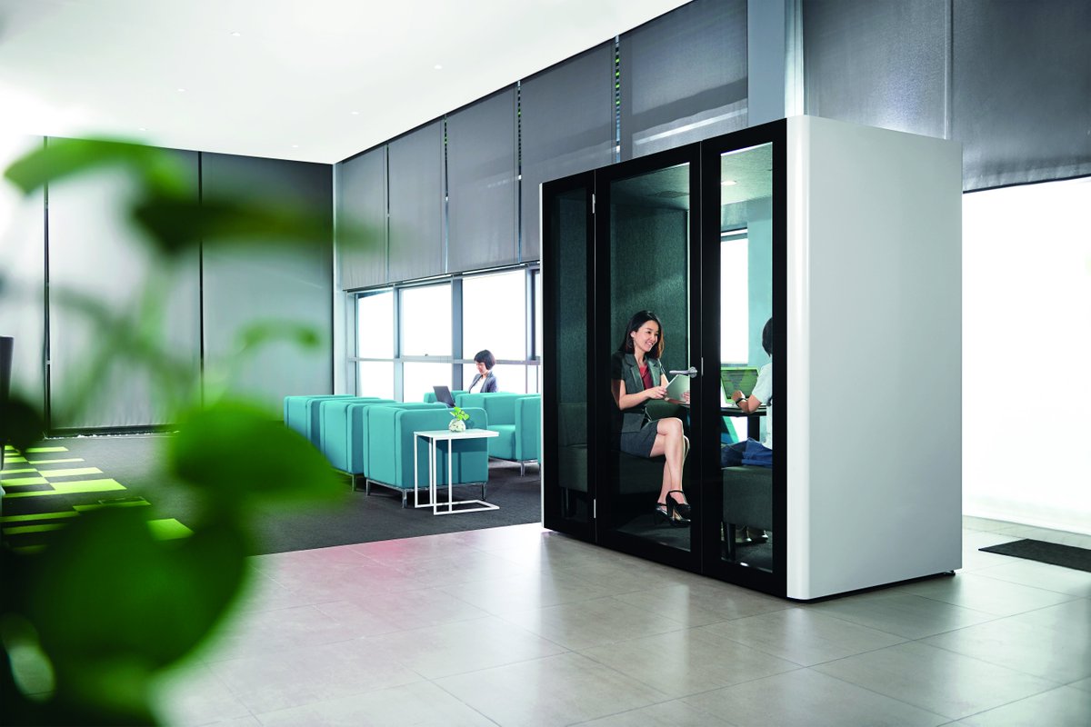 TheHuman_Office's tweet photo. Connect booths are a perfect private space for holding meetings, one-to-one conversations or private and sensitive phone conversations. Connect provides a well ventilated space, with great acoustic properties, and power connectivity for your gadgets. #WorkplaceWellbeing https://t.co/fXQRh4kI6r