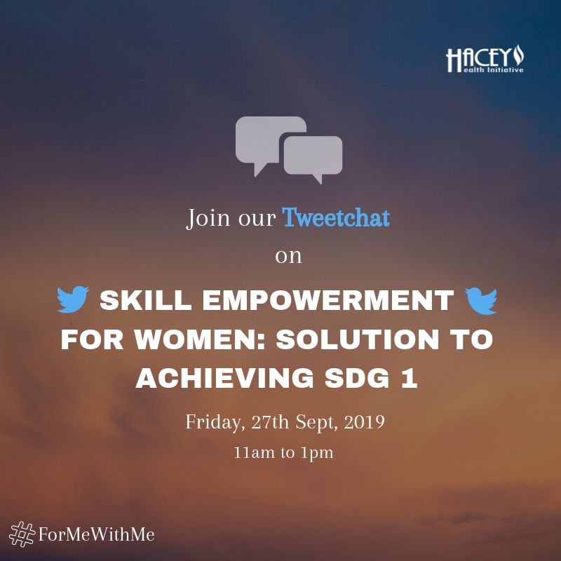 We welcome you to our discussion on Skill Empowerment of the girl child, Solution to achieving SDG1.
To join the discussion, use the hashtag #ForMeWithMe

 #ForMeWithMe #UNGA74 #skillempowerment #girlchild