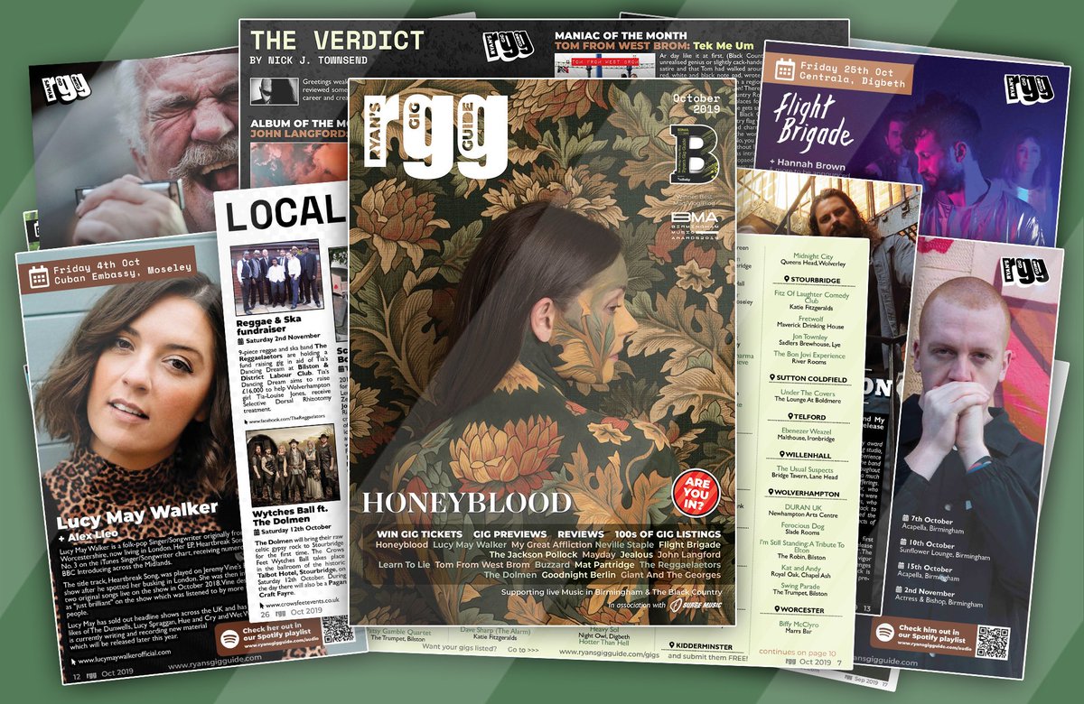 October issue out on the streets from today! Featuring <a href="/yumhoneyblood/">𝐻𝑂𝑁𝐸𝑌𝐵𝐿𝑂𝑂𝐷</a>
<a href="/Lucymaywalker/">Lucy May Walker</a>
<a href="/MGAband/">My Great Affliction</a>
<a href="/NevilleStaple/">THE SPECIALS Neville Staple</a> <a href="/FlightBrigadeHQ/">FLIGHT BRIGADE</a> and much more! 

#printedmagazine #musicmagazine #gigguide #westmidlands #birminghamuk #theblackcountry #livemusic #music #physicalmedia