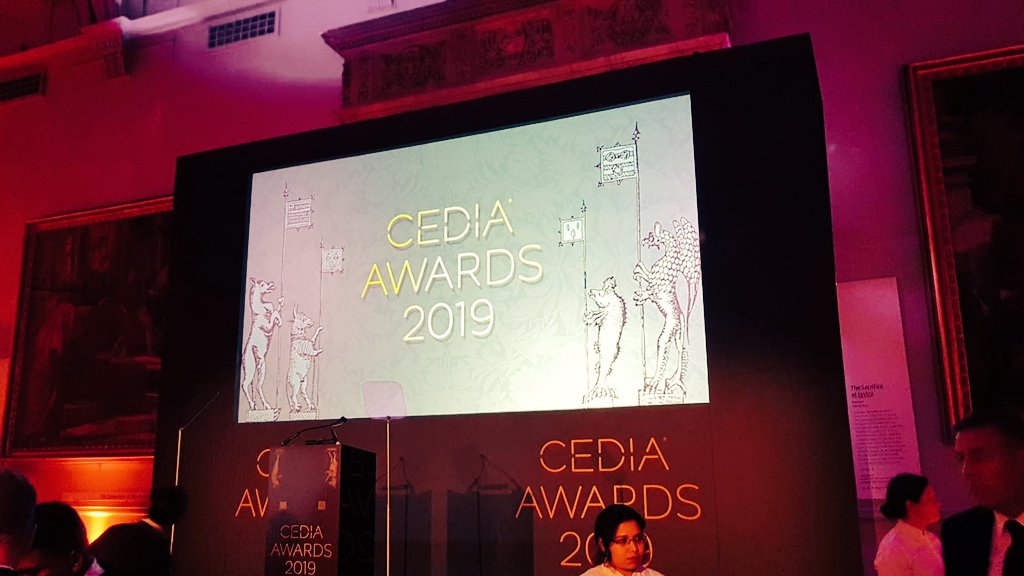 ABBUKEP's tweet photo. Thankyou everyone who joined us at the #CEDIAAwards2019 - A fantastic event filled with the best in the #smarthome industry! @CEDIA_EMEA you impressed us almost as much as our finalists with this years event! https://t.co/gC0w3kkbIa
