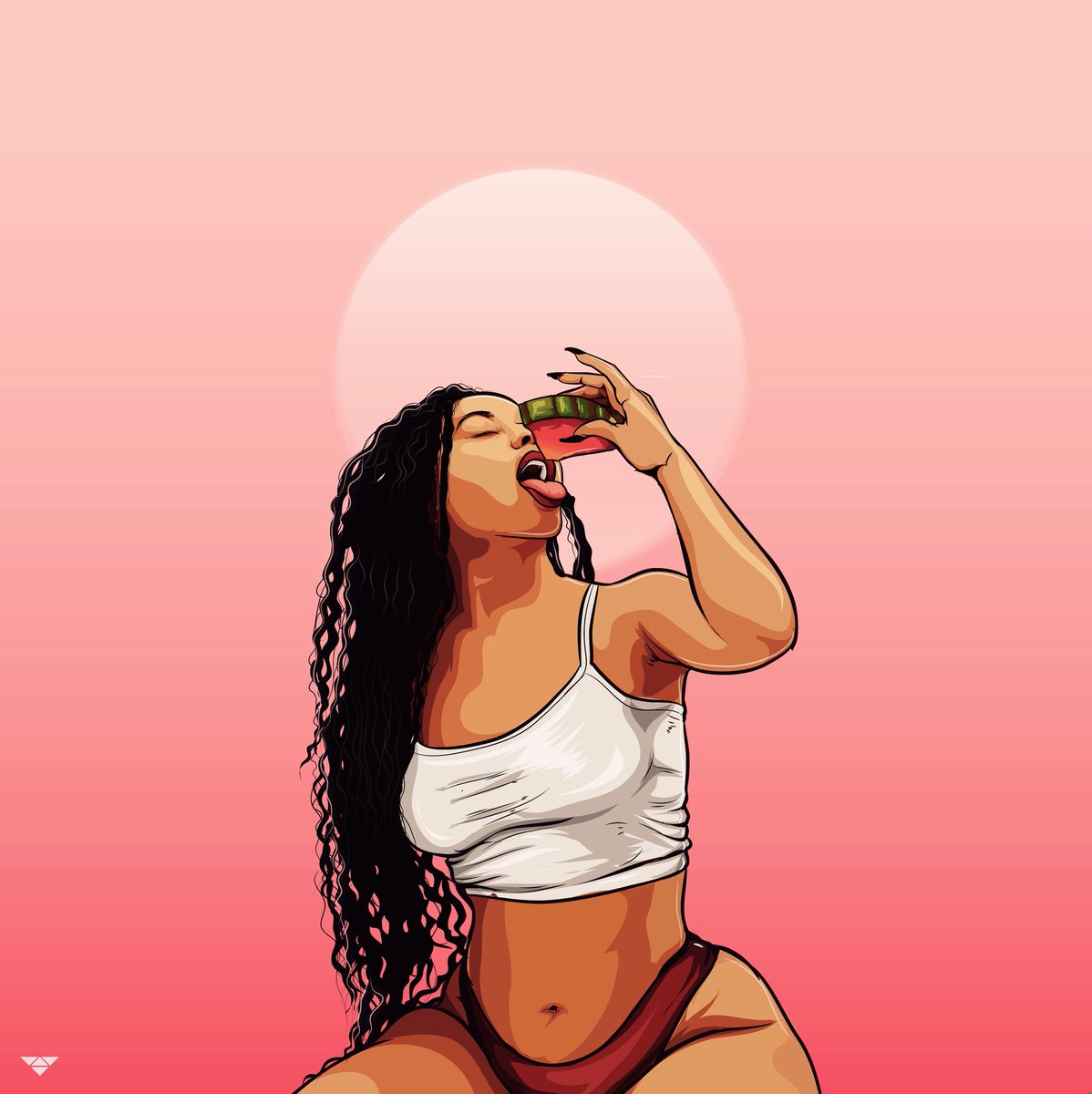 🌷🍉  #artwork #illustration #cartoon #digitalart #art #baddie #gyal