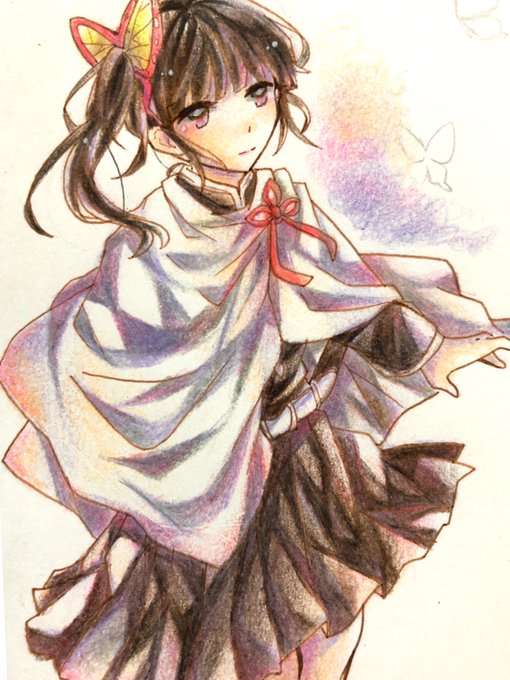 ふうさんがTwitterに投稿した栗花落カナヲ(鬼滅の刃)のイラスト。