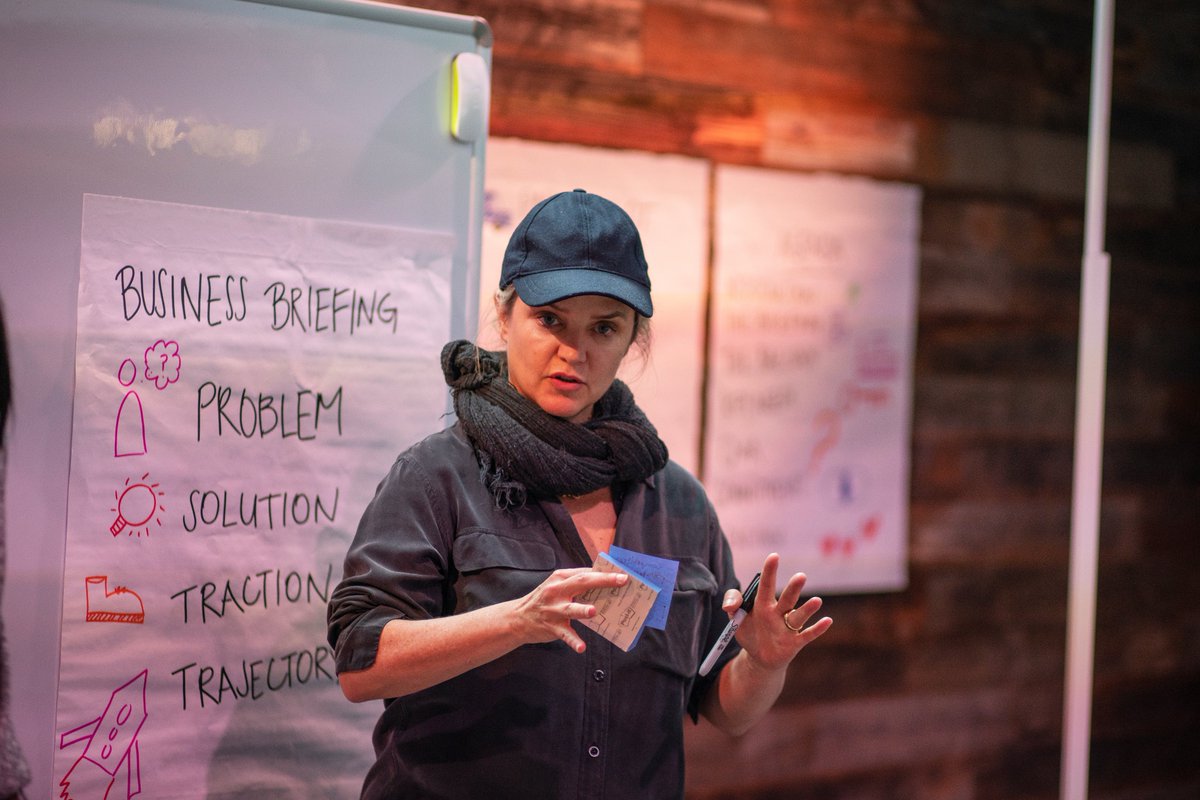 Box Media's co-founder and CEO <a href="/ClareMunn/">Clare Stewart Munn</a> spreading the #intelligentcommunication message at the first #UnreasonableFuture meetup this spring. We joined forces with @AccentureDock and <a href="/pearson/">Pearson</a> to map the future of work and social equity! #cq #accenture #FutureofWork