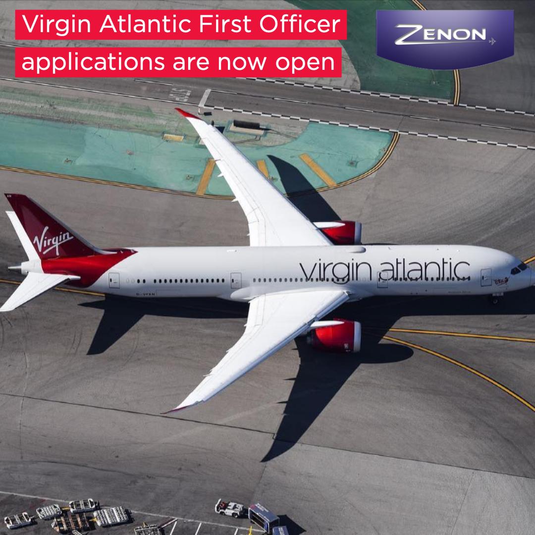 ZenonAviation's tweet photo. Zenon are delighted to announce the commencement of our exclusive First Officer Recruitment Partnership with Virgin Atlantic Airways.

No doubt you will want to learn more and if you are eligible please do apply by visiting Virgin Atlantic's careers site https://t.co/bsY1RTbTex. https://t.co/RzJIyNh5mk