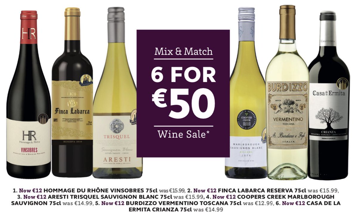 We have some great offers <a href="/SuperValuIRL/">SuperValu Ireland</a> currently but this offer of 6 premium wines is fantastic with others also in store. We have some very classy wines in this at prices that represent everyday value.