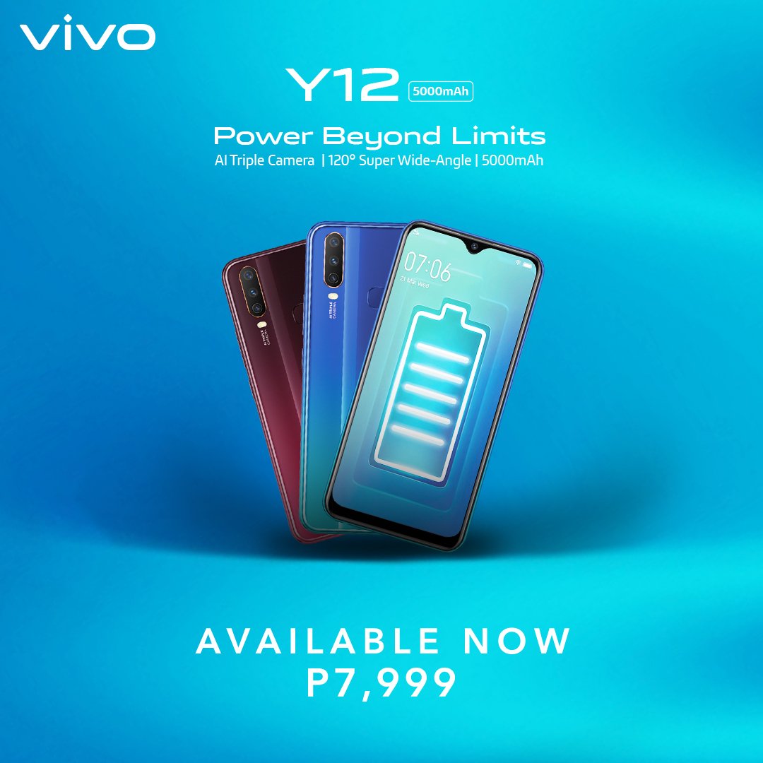 The power is in your hands with Vivo Y12. Get yours now. Head on to your nearest Vivo store or shop online through Lazada: bit.ly/vivoxlazada and Shopee: bit.ly/VivoXShopee.  #PowerBeyondLimits