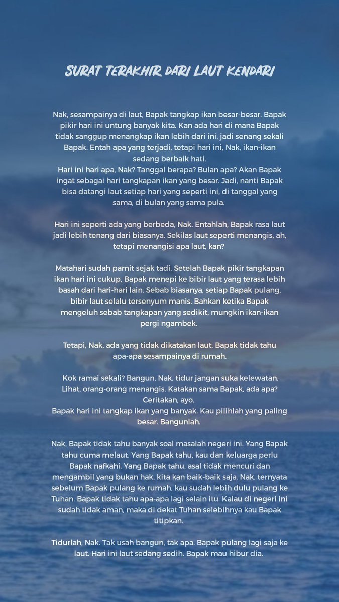 Bapak pulang ke rumah, kau pulang ke Tuhan~