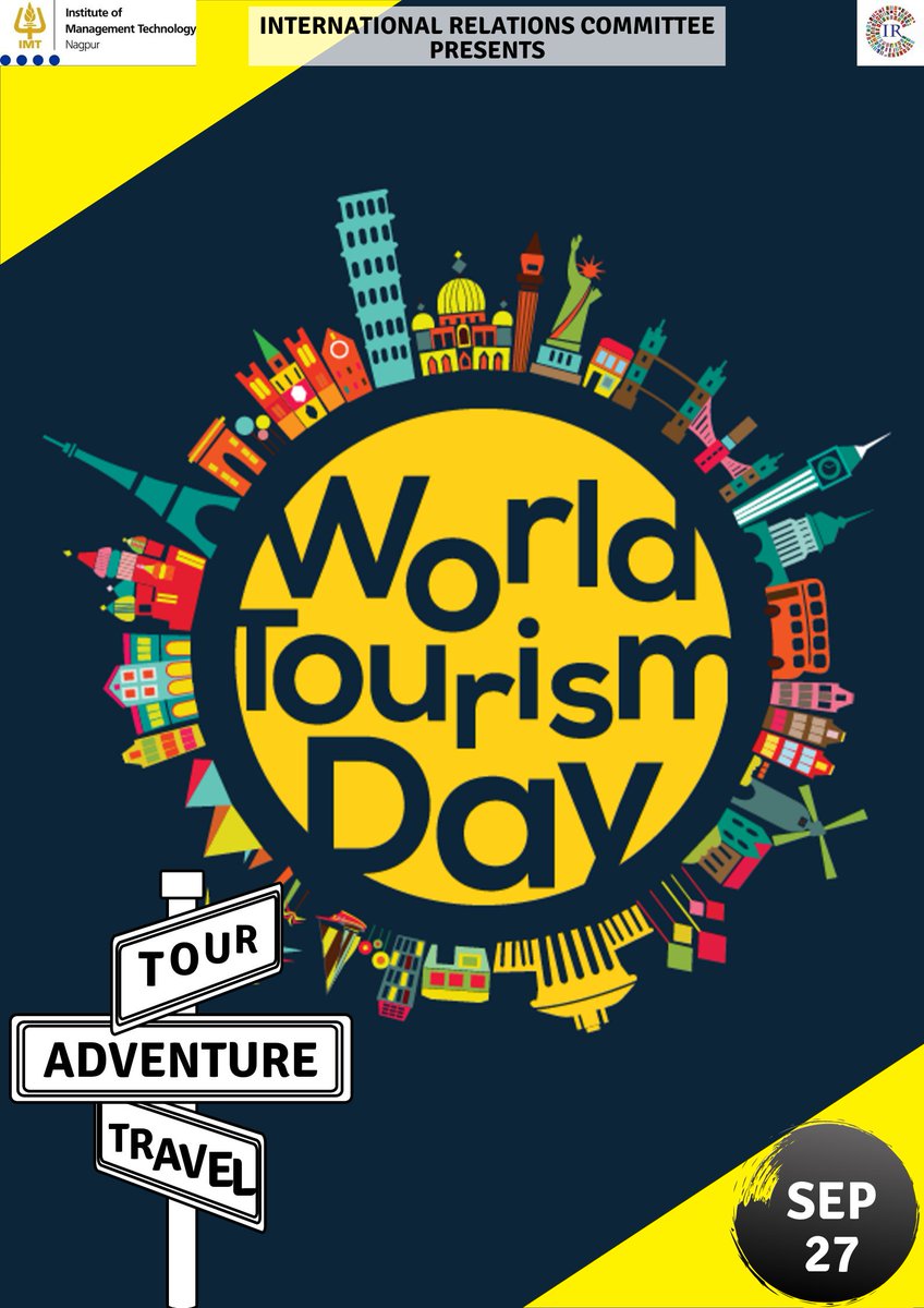<a href="/IRC_IMTNAGPUR/">International Relations Committee, IMT Nagpur</a> celebrates #WorldTourismDay2019 and supports the #Unitednation's cause of supporting the importance of tourism in the global economy.
#IRC #IMTN #BeEnlightened #travelweek #Wanderlust 
Keep checking for more info.!
