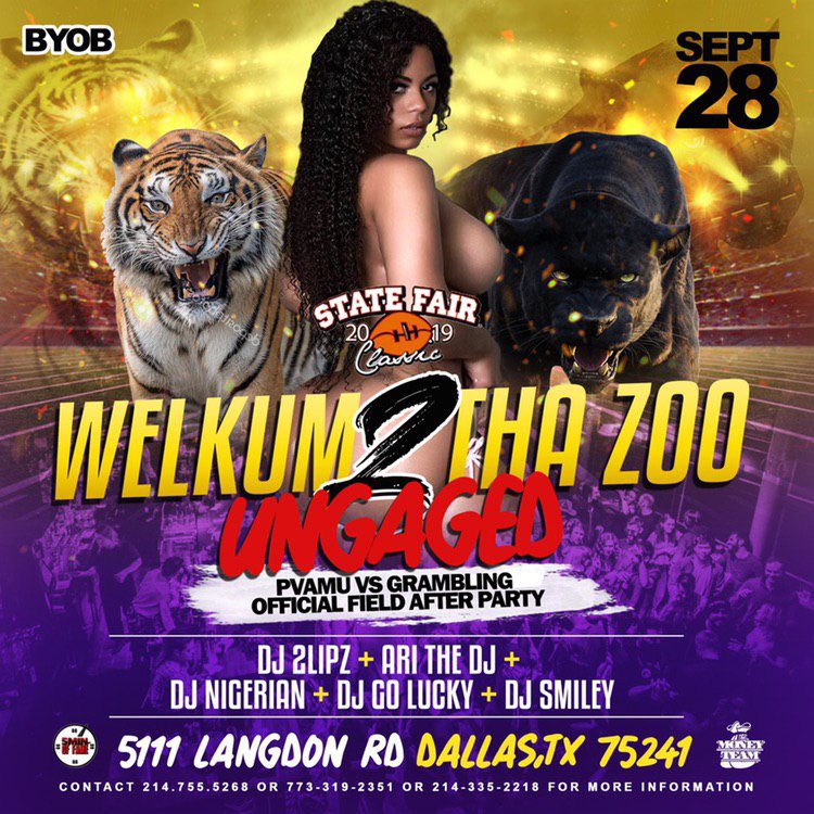 emppezzy's tweet photo. #Welkum2ThaZoo #Uncaged 

The pv Vs Grambling official Game field after party 

Hmu for pre-sales 

#pvamu23 #Pvamu22 #Pvamu21 #Pvamu20 #GramFam23 #Gramfam22 #GramFam21 #GramFam20 #Txsu23 #Txsu22 #Txsu21 #Txsu20 #TJC23 #tjc22 #tjc21 #tjc20 https://t.co/xg1MXRyEzW