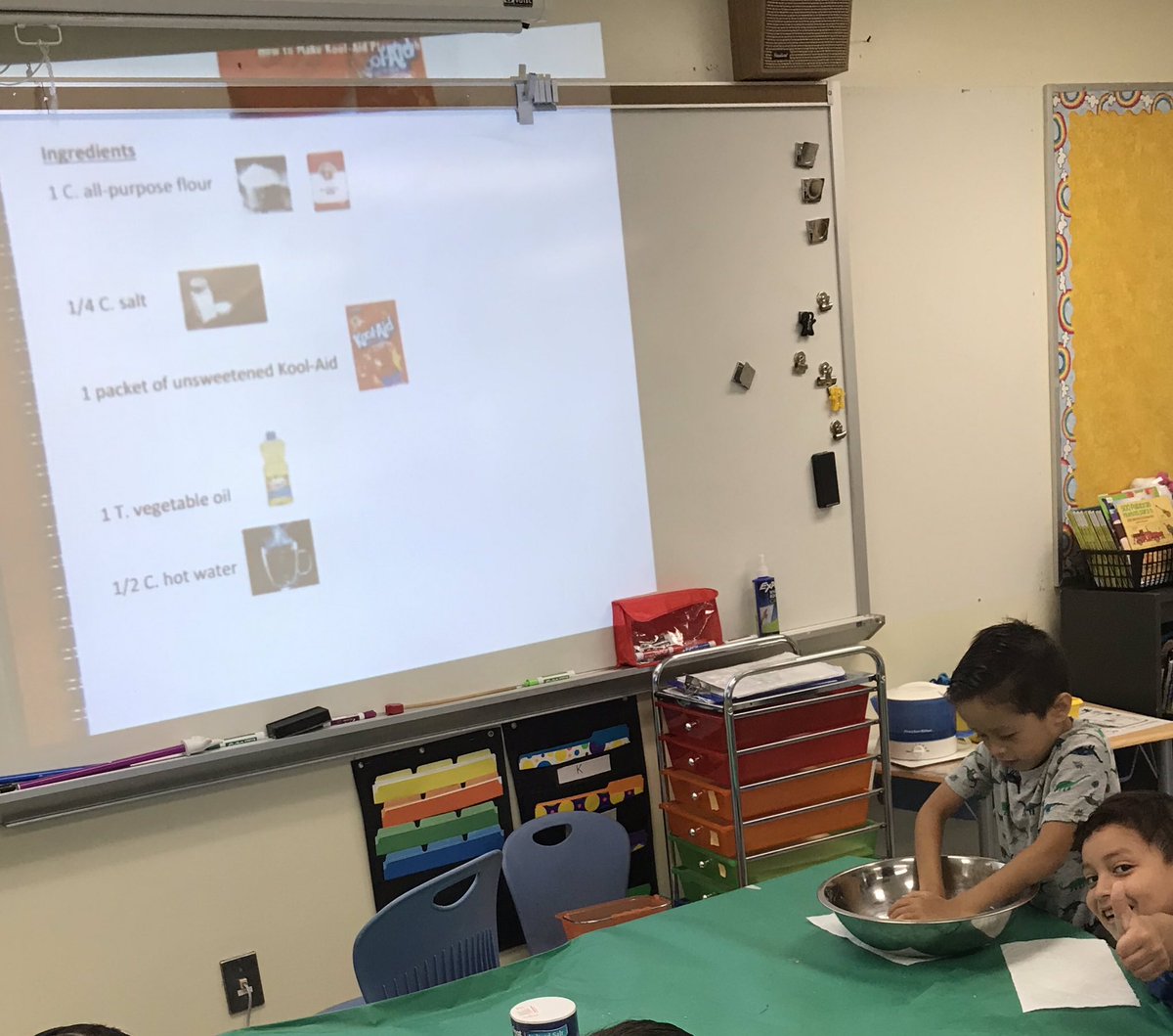 shandwergerESOL's tweet photo. First and fifth graders following a recipe to make play dough. They are rocking the beginning of unit 5! @WoodholmeES @wesajones3 @ChristinaVerre5 @BCPSESOL https://t.co/HGfO8S98BT