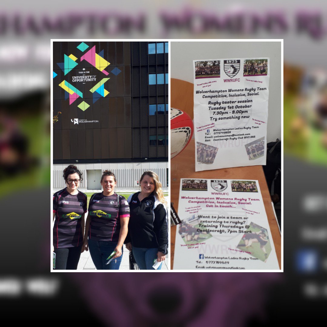 WolvesLadies's tweet image. Great 2nd day at Wolves Uni Freshers City Campus. 
Keep on growing womens rugby. Our tatser session is Tuesday 1st of October at 7.30pm.
Thanks very much for having us @wlv_sport @WolvesSU  #wlvfreshers19 #womensrugby #wolfpack
@1018wcrfm @SRGElite @WolvesRUFC