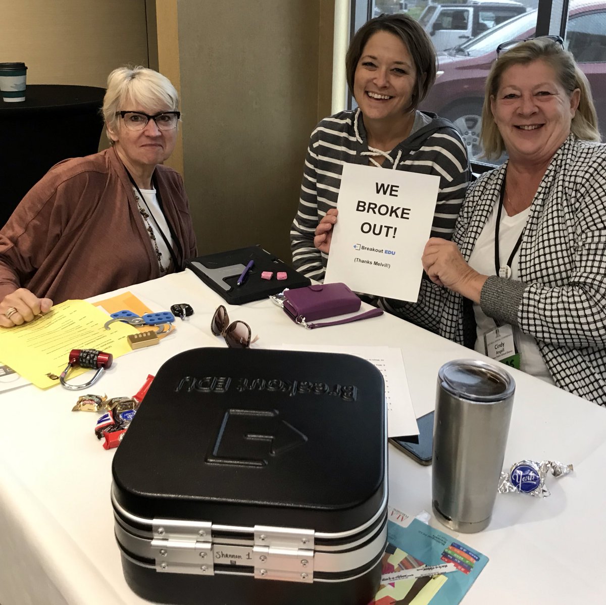 bytesofbooks's tweet photo. So many great librarians experimenting with @breakoutEDU #ndlibs #NDLA2019 https://t.co/GGEDdS2EgP