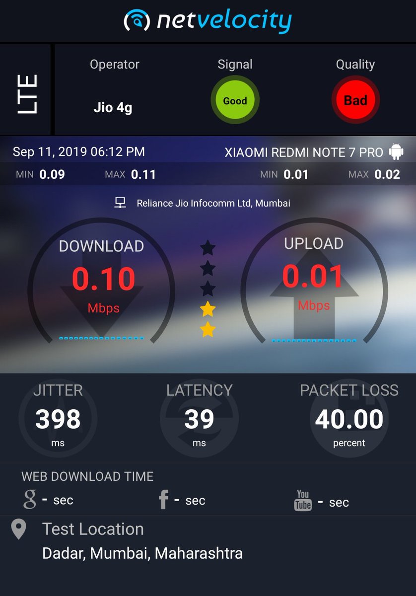 And this was on 11th of this month when I #complained but no action till now.  This is the #4G #network in the #busiest area of #mumbai  <a href="/parshwa007/">parshwa shah</a> <a href="/reliancejio/">Reliance Jio</a> <a href="/JioCare/">JioCare</a> <a href="/DoT_India/">DoT India</a> <a href="/TRAI/">TRAI</a> <a href="/TOIIndiaNews/">TOI India</a> <a href="/aajtak/">AajTak</a> <a href="/manojsinhabjp/">Manoj Sinha</a> <a href="/PMOIndia/">PMO India</a> <a href="/snehsavla2811/">Sneh J Savla</a> <a href="/chhedaharshal09/">harshalkchheda</a>