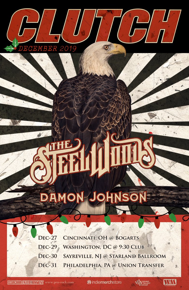 Tickets on sale TOMORROW! via pro-rock.com
Fri/Dec-27 Cincinnati, OH @ Bogarts
Sat/Dec-28 Asheville, NC @ Orange Peel
Sun/Dec-29 Washington, DC @ 9:30 Club
Mon/Dec-30 Sayreville, NJ @ Starland Ballroom
Tue/Dec-31 Philadelphia, PA @ Union Transfer (New Years Eve Show)